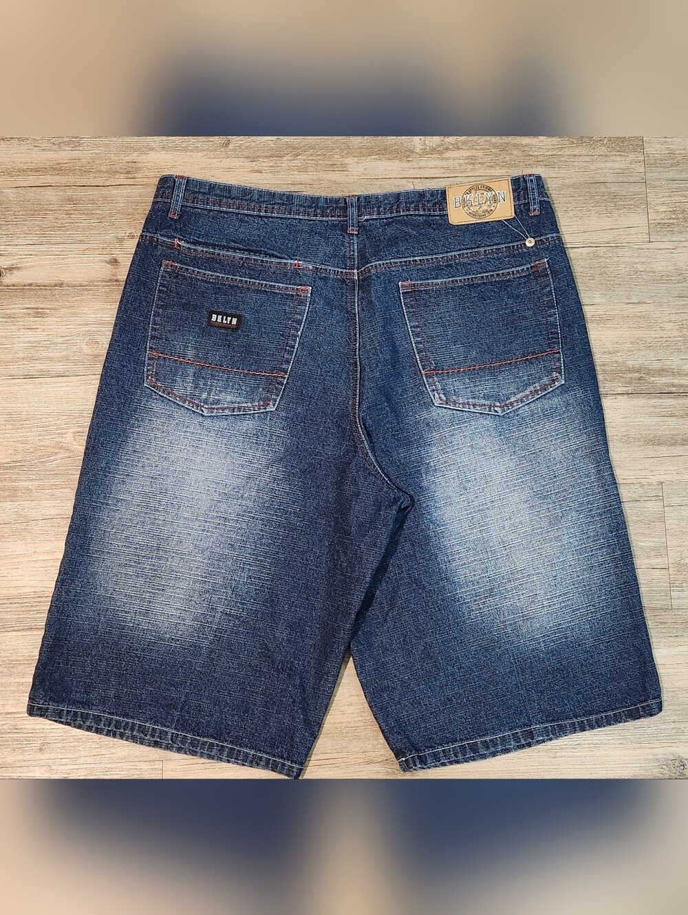 Vintage Y2K Brooklyn Xpress Denim Shorts Jorts Mens 38x14 Baggy Skater Wide Leg